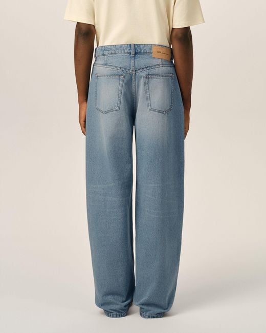 AMI Blue Baggy-Fit Cotton Jeans for men