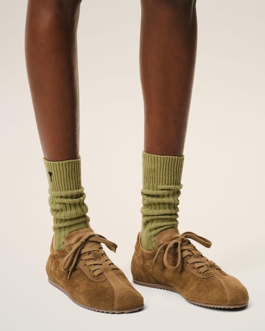 AMI Natural Cow Leather Soft Sneakers