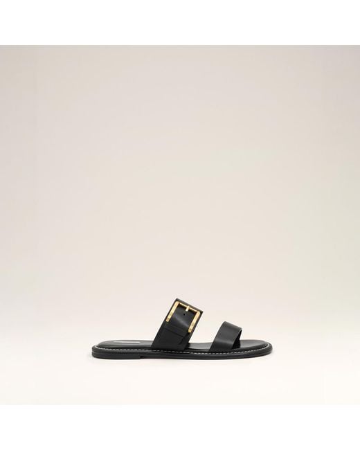 AMI Natural Cow Leather Buckle Sandals