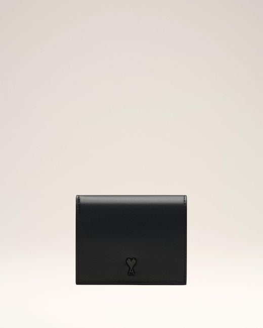 AMI Natural Cowhide Leather Ami De Coeur Bifold Wallet