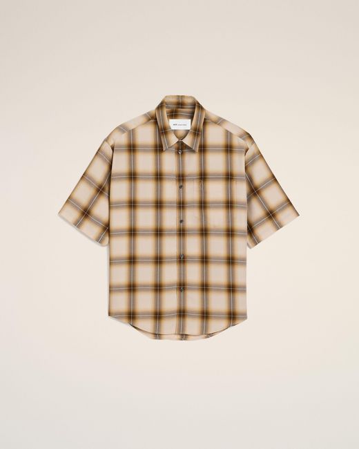 AMI Natural Boxy Checkered Shirt Ami De Coeur for men