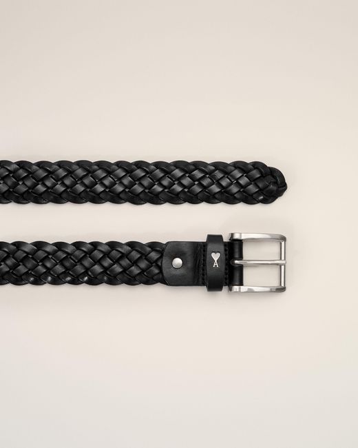 AMI Natural Braided Paris Paris Cow Leather Belt 30Mm