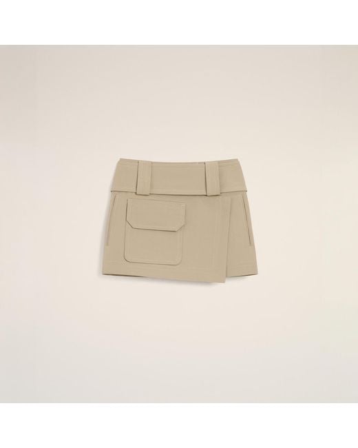 AMI Natural Cotton Wrap Mini Skirt