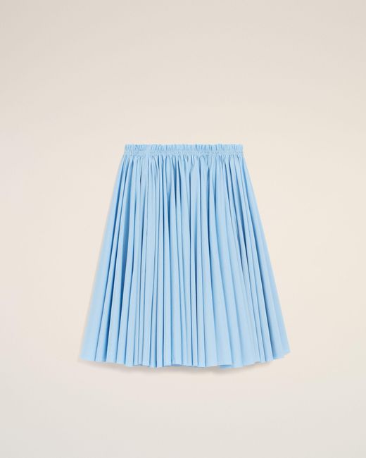 AMI Blue Cotton Midi Corolla Skirt