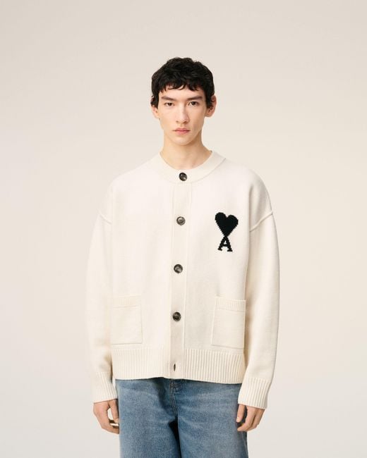 AMI Natural Wool Ami De Coeur Cardigan