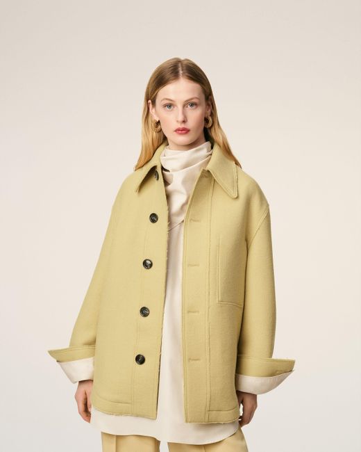 AMI Natural Wool Buttoned Jacket
