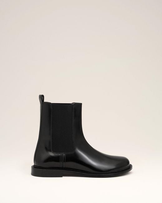 AMI Black Leather Anatomical Toe Chelsea Boots for men
