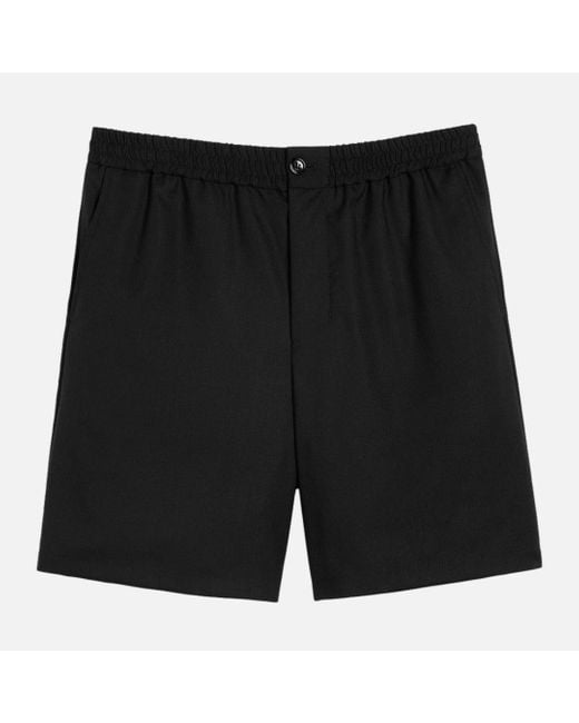 AMI Black Elasticated Waist Shorts for men