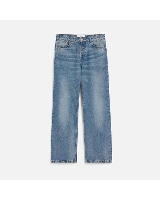 AMI Blue Cotton Large Fit Jeans for men