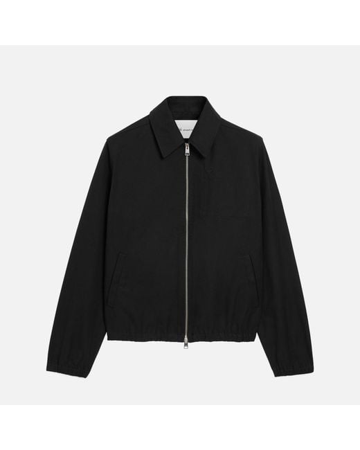 AMI Black Ami De Coeur Zipped Bomber Jacket for men