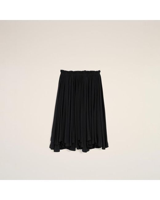 AMI Black Blended Silk Midi Corolla Skirt