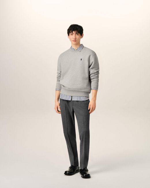 AMI Multicolor Elasticated-Waist Wool Trousers for men