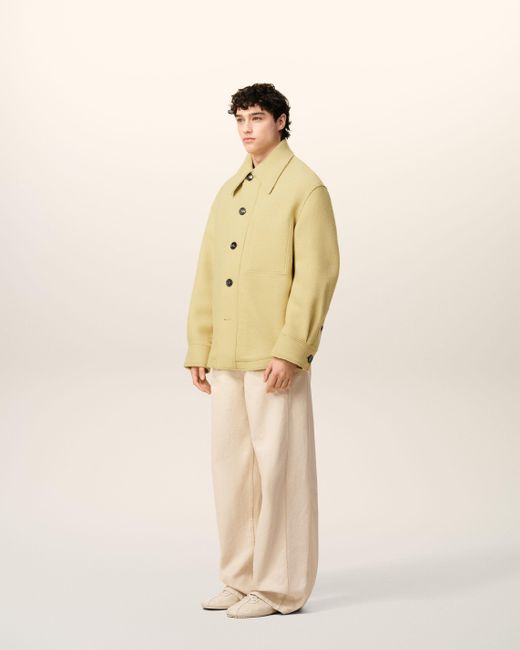AMI Natural Wool Buttoned Jacket