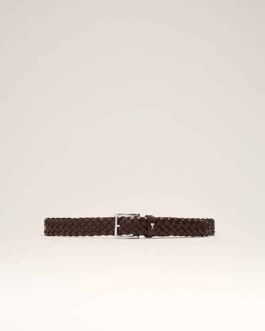 AMI Natural Braided Paris Paris Cow Leather Belt 30Mm