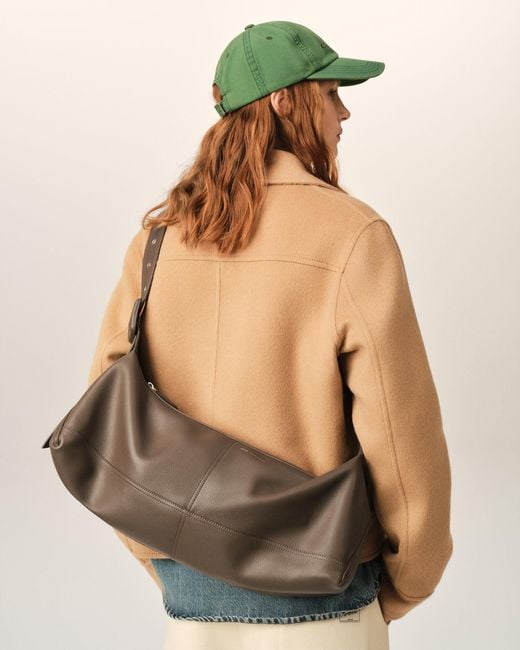 AMI Natural Small Taurillon Leather Etienne Crossbody Bag
