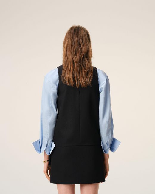 AMI Black New Wool Belted Mini Dress
