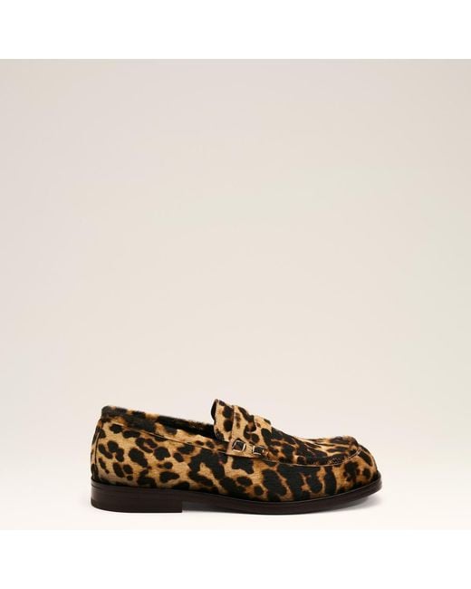 AMI Natural Leopard Print Cowhide Leather Loafers