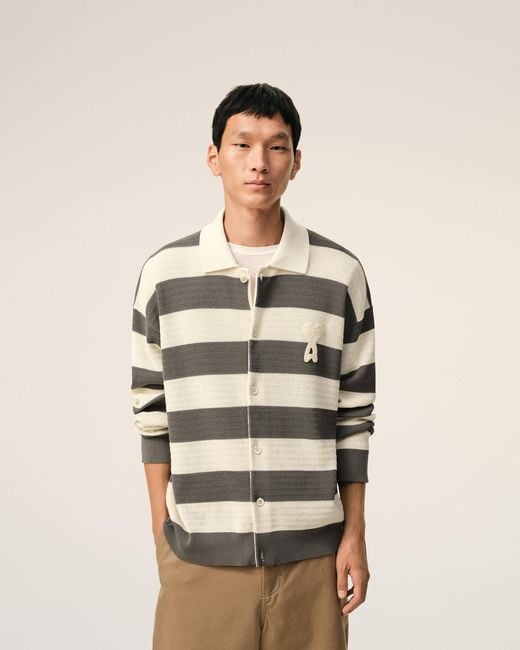 AMI Natural And Cotton Ami De Coeur Cardigan for men