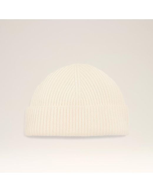 AMI Natural Wool Ami Leather Label Beanie