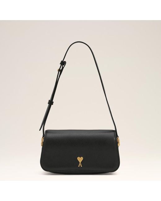 AMI Natural Cowhide Leather Paris Paris Shoulder Bag