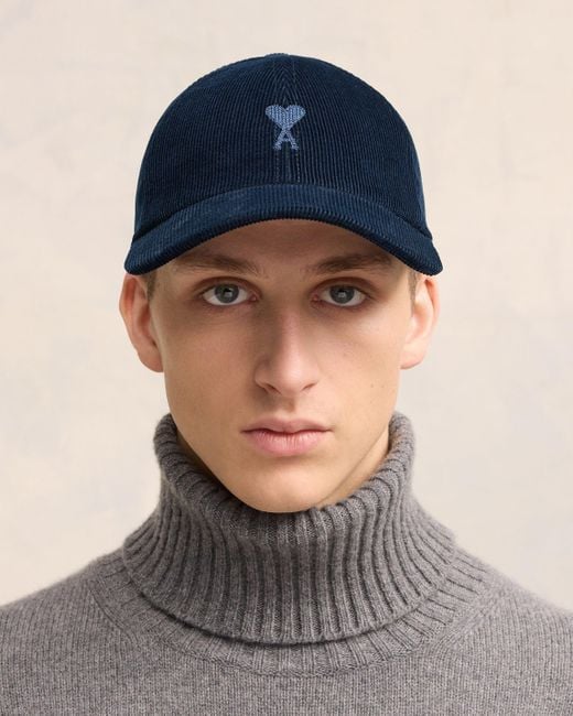 AMI Blue Tonal Ami De Coeur Embroidery Cap