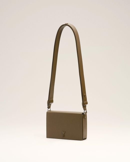 AMI Natural Smooth Leather Ami De Coeur Lunch Box Bag
