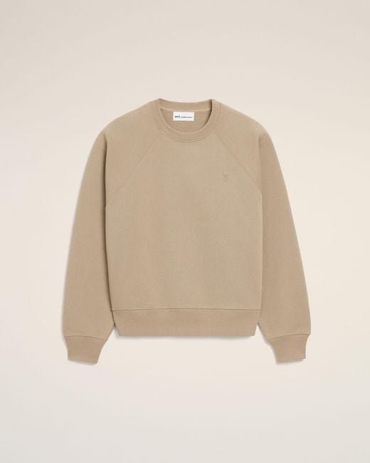AMI Natural Cotton Embossed Ami De Coeur Sweatshirt