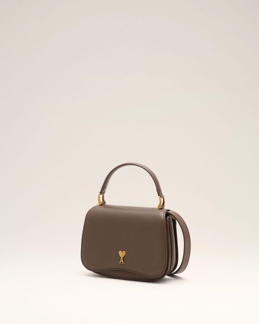 AMI Natural Cowhide Leather Paris Paris Top Handle Bag