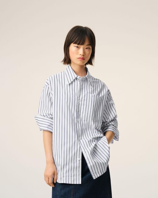 AMI Multicolor Striped Cotton Ami De Coeur Wide Shirt