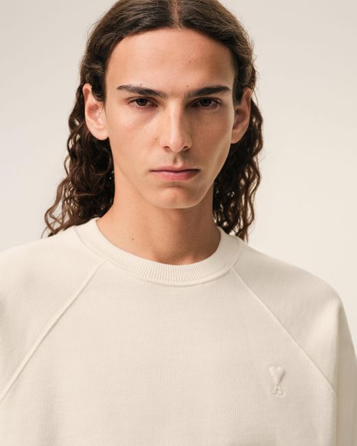 AMI Natural Cotton Embossed Ami De Coeur Sweatshirt