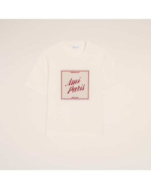AMI Natural Cotton Heritage Print T-Shirt