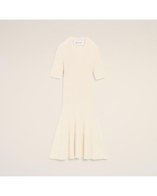 AMI Natural Knit Mini Godet Dress