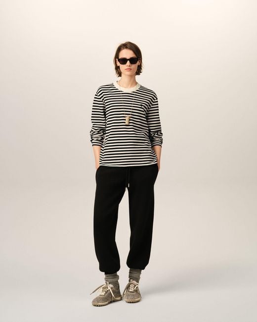 AMI Natural And Mariniere Cotton T-Shirt With Ami De Coeur