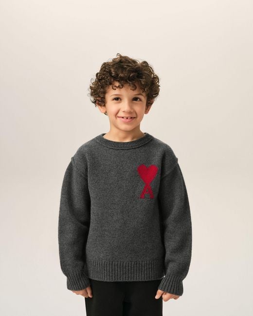 AMI Multicolor Crewneck Wool Sweater With Ami De Coeur