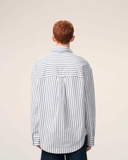 AMI Multicolor Striped Cotton Ami De Coeur Wide Shirt