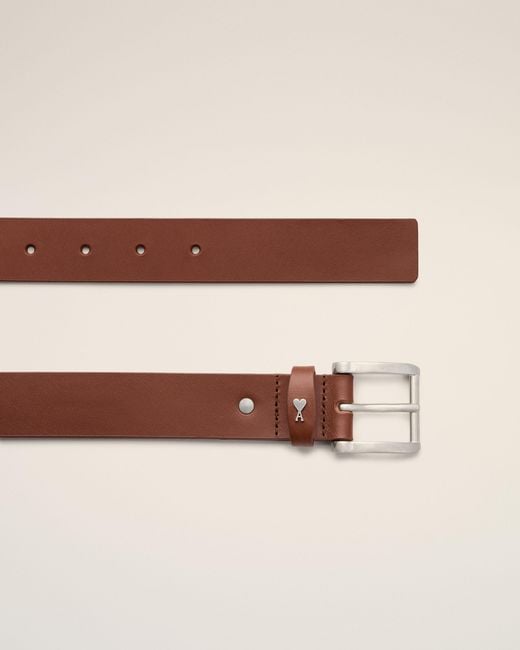 AMI Natural Cowhide Leather Paris Paris Belt