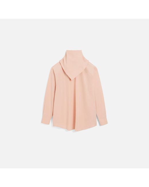 AMI Pink Cotton Long Sleeves Bandana Blouse