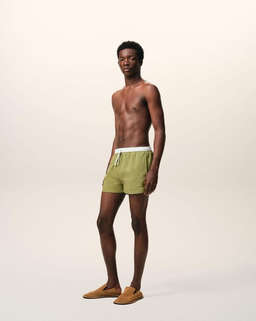 AMI Green Nylon Short Swimsuit for men