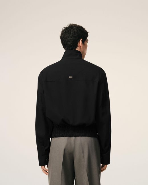 AMI Black New Wool Harrington Jacket for men