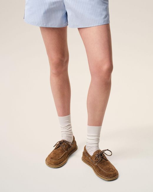 AMI Natural Cow Leather Boat Shoes