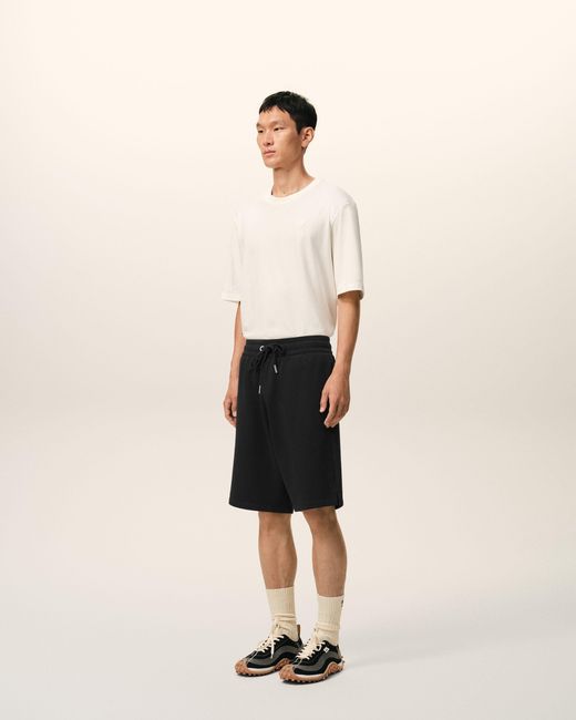 AMI Black Cotton Ami De Coeur Short for men