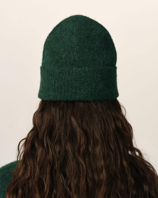 AMI Green Alpaca Beanie With Ami De Coeur