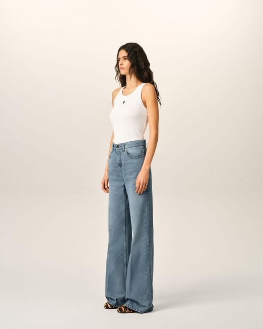 AMI Blue Flare-Fit Cotton Jeans
