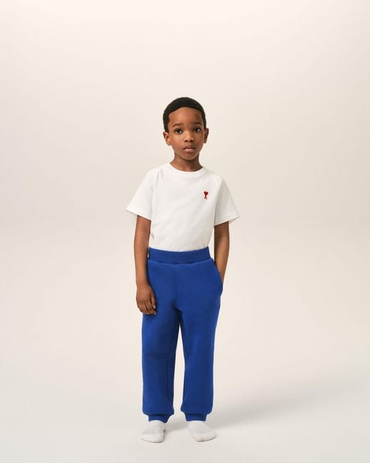 AMI Blue Cotton Track Pants With Ami De Coeur
