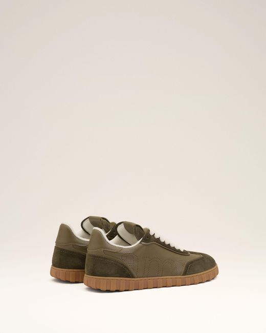 AMI Natural Cowhide Leather Step Sneakers