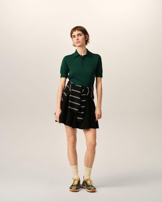 AMI Green Wool Polo With Ami De Coeur