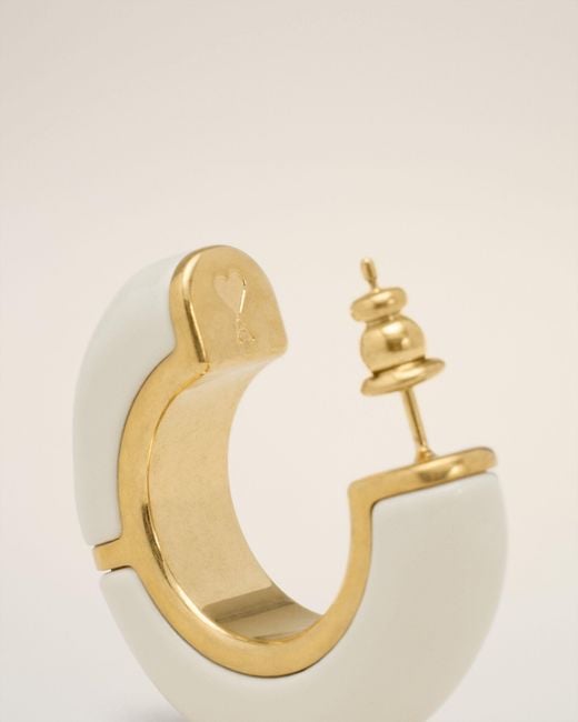 AMI Natural Brass Hammered Lacquered Earrings