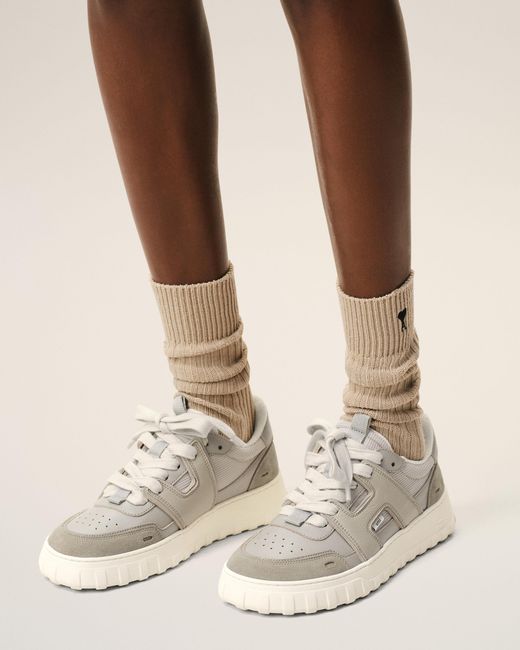 AMI Natural Cowhide Leather A Walk Sneakers