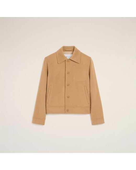 AMI Natural Button-Down Wool And Cashmere Jacket