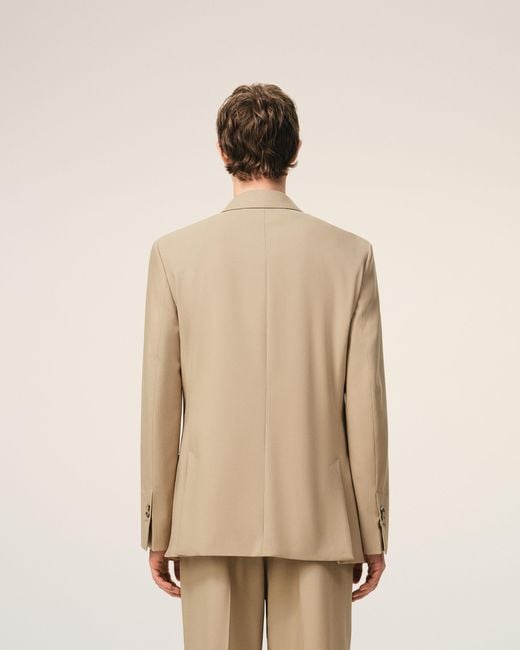 AMI Natural New Wool Double Breasted Straight Jacket for men
